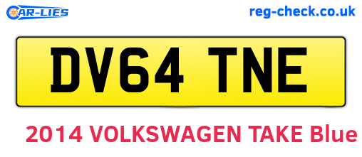 DV64TNE are the vehicle registration plates.