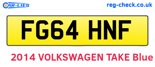 FG64HNF are the vehicle registration plates.
