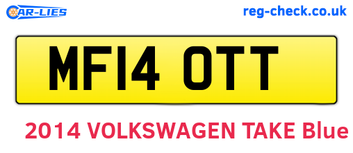 MF14OTT are the vehicle registration plates.