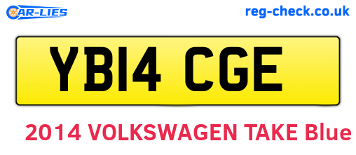 YB14CGE are the vehicle registration plates.
