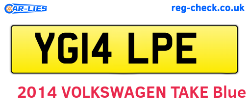 YG14LPE are the vehicle registration plates.