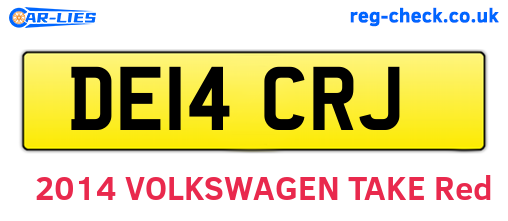 DE14CRJ are the vehicle registration plates.