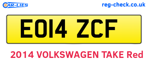 EO14ZCF are the vehicle registration plates.