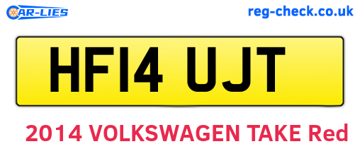 HF14UJT are the vehicle registration plates.