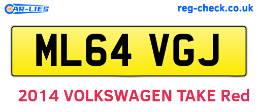 ML64VGJ are the vehicle registration plates.