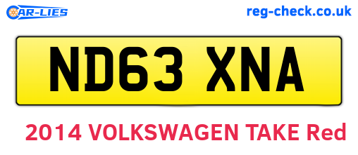 ND63XNA are the vehicle registration plates.