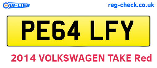 PE64LFY are the vehicle registration plates.