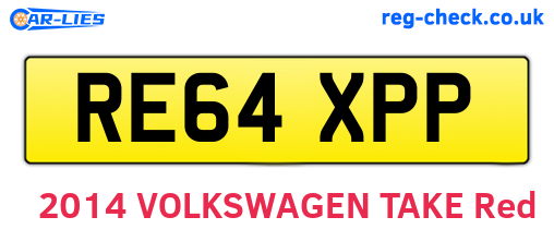 RE64XPP are the vehicle registration plates.