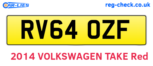 RV64OZF are the vehicle registration plates.