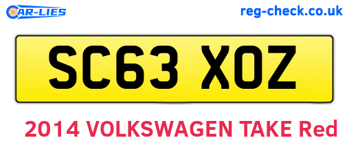 SC63XOZ are the vehicle registration plates.