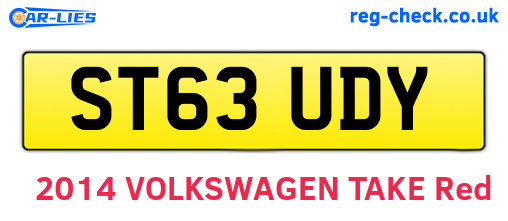 ST63UDY are the vehicle registration plates.