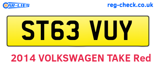 ST63VUY are the vehicle registration plates.