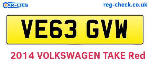 VE63GVW are the vehicle registration plates.