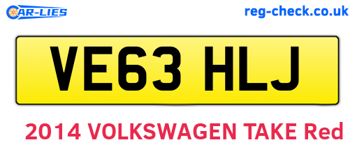 VE63HLJ are the vehicle registration plates.