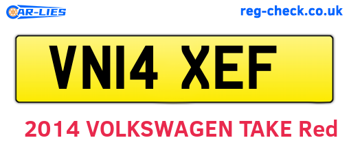 VN14XEF are the vehicle registration plates.