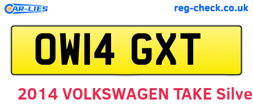 OW14GXT are the vehicle registration plates.