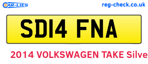 SD14FNA are the vehicle registration plates.