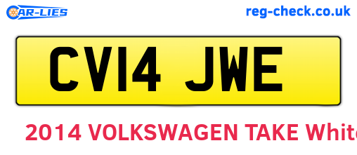 CV14JWE are the vehicle registration plates.