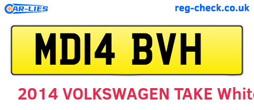 MD14BVH are the vehicle registration plates.