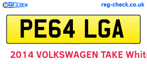 PE64LGA are the vehicle registration plates.