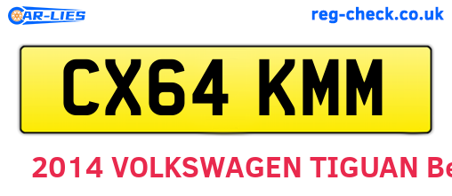 CX64KMM are the vehicle registration plates.