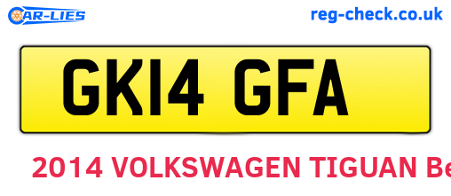 GK14GFA are the vehicle registration plates.