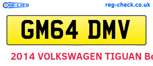 GM64DMV are the vehicle registration plates.