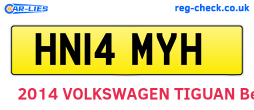 HN14MYH are the vehicle registration plates.