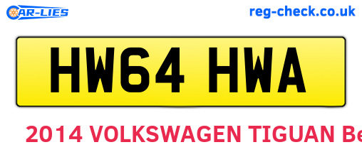 HW64HWA are the vehicle registration plates.