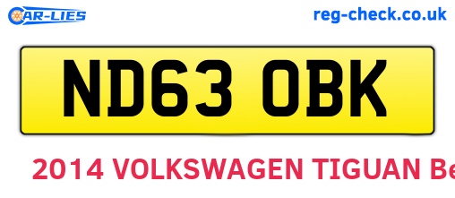 ND63OBK are the vehicle registration plates.