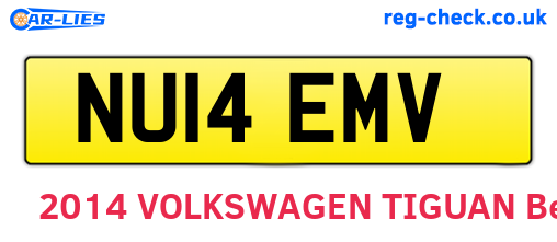 NU14EMV are the vehicle registration plates.