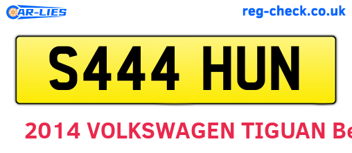 S444HUN are the vehicle registration plates.