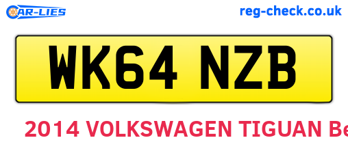 WK64NZB are the vehicle registration plates.