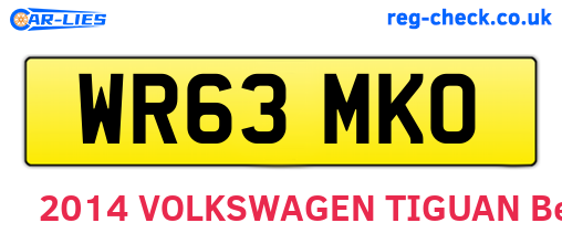 WR63MKO are the vehicle registration plates.