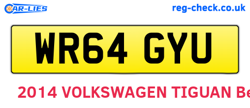 WR64GYU are the vehicle registration plates.