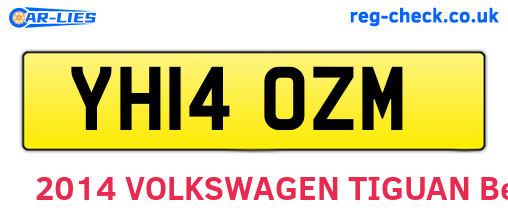 YH14OZM are the vehicle registration plates.