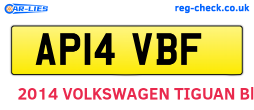 AP14VBF are the vehicle registration plates.