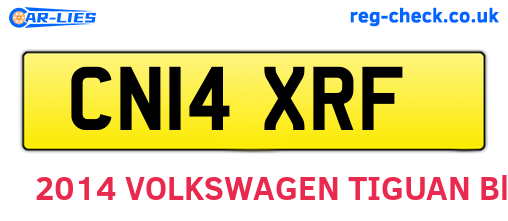 CN14XRF are the vehicle registration plates.