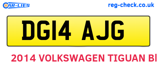 DG14AJG are the vehicle registration plates.
