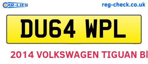 DU64WPL are the vehicle registration plates.