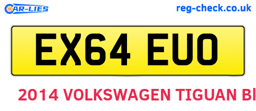 EX64EUO are the vehicle registration plates.