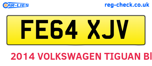 FE64XJV are the vehicle registration plates.