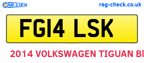 FG14LSK are the vehicle registration plates.
