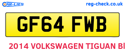 GF64FWB are the vehicle registration plates.