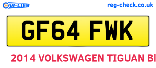 GF64FWK are the vehicle registration plates.