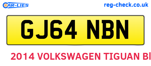 GJ64NBN are the vehicle registration plates.