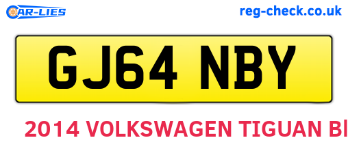 GJ64NBY are the vehicle registration plates.