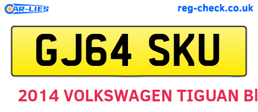 GJ64SKU are the vehicle registration plates.