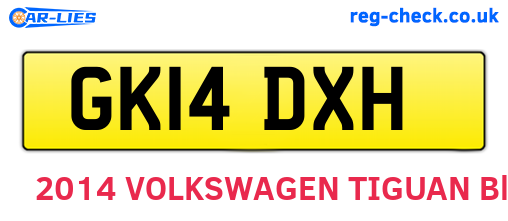 GK14DXH are the vehicle registration plates.