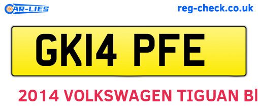 GK14PFE are the vehicle registration plates.